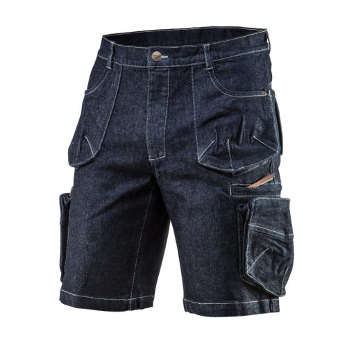 NEO TOOLS Farmer Rövid munkásnadrág, DENIM, cipzáros oldalzsebekkel, 98% pamut, 410g/m2, XL 81-279-XL