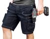 NEO TOOLS Farmer Rövid munkásnadrág, DENIM, cipzáros oldalzsebekkel, 98% pamut, 410g/m2, XS 81-279-XS