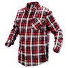 NEO TOOLS Flanel munkaing, piros-fekete-fehér, 100% pamut, M 81-540-M