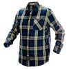 NEO TOOLS Flanel munkaing, kék-oliva-fekete, 100% pamut, M 81-541-M