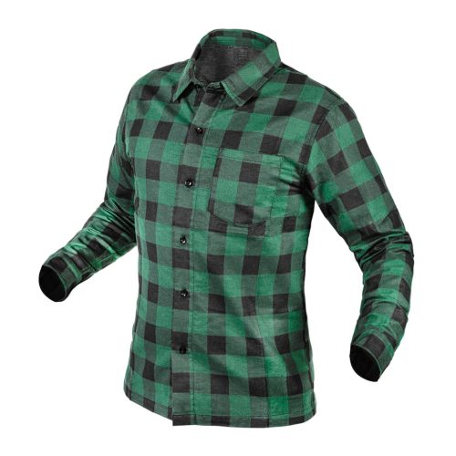 NEO TOOLS Flanel munkaing, zöld-fekete, 100% pamut, XXXL 81-546-XXXL