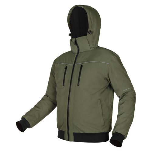 NEO TOOLS Téli munkavédelmi kabát, OUTDOOR, hőszigetelt, kapucnis, zöld, XXXL 81-579-XXXL