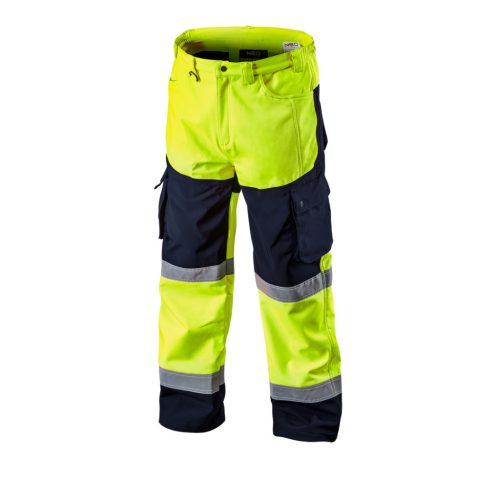 NEO TOOLS Láthatósági Softshell Munkásnadrág, citromsárga, M 81-750-M