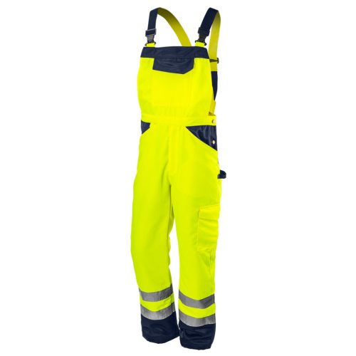 NEO TOOLS Láthatósági kantáros munkanadrág, lélegző, 240gsm, Polyester+pamut, sárga, M 81-777-M
