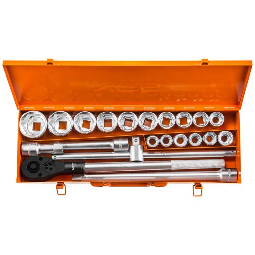 NEO TOOLS Dugókulcskészlet 3/4", 21db  25 év garanciával 08-061