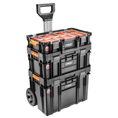 NEO TOOLS Rakásolható szerszámosláda, szerszámláda szett, 3db, összesen 78liter, System II. (84-060 + 84-061 + 84-062) 84-066