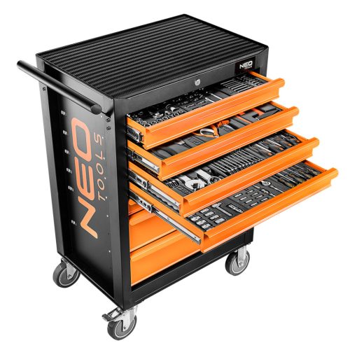 NEO TOOLS Műhelykocsi, 7 fiókos, 176db szerszámmal, 680x460x1030mm, szerszámkocsi 25 év garanciával 84-222-12