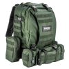NEO TOOLS Túra hátizsák, 600D poliész, 40L, 4a 1ben: hátizsák, 2 kis oldaltáska, 1 közepes táska, sötétzöld 84-326