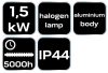 NEO TOOLS Halogén, infravörös mennyezeti hősugárzó 1500W, alumínium, IP44, kül és beltéri 2 év garanciával 90-037