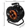 NEO TOOLS Kábeldob, hosszabbító, 40m/3x1,5mm2 réz kábel, 230V, IP20, hőkioldó, műanyag dob, fém keret  90-172