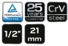NEO TOOLS Gyújtógyertyakulcs 1/2"21mm, Mágneses, Spline 25 év garanciával 08-091