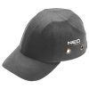 NEO TOOLS Munkavédelmi baseball sapka, merevítettl, szürke, CE 97-591