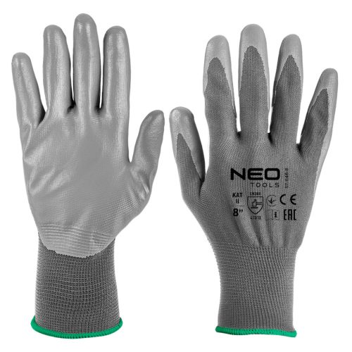 NEO TOOLS Munkakesztyű, poliuretán bevonatú poliészter, 4131X, 8, Rendelési egység: 12db 97-646-8
