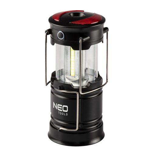 NEO TOOLS Kempinglámpa, 3 funkciós, összecsukható, 200lum, elemes 3xAA, COB LED, 3W 99-030