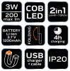 NEO TOOLS Akkus műhely-vizsgálólámpa, tölthető, 200lum COB LED, 3W 99-041