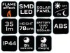 NEO TOOLS Kerti napelemes állólámpa, SMD LED, Láng effektus, 1W, 35 lumen 99-057