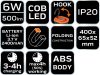 NEO TOOLS Akkus műhely-vizsgálólámpa, tölthető, 500lum SMD LED 99-066