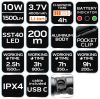 NEO TOOLS Zseblámpa, tölthető, USB C, 1500 lum, SST 40 LED 99-075