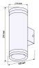 NEO TOOLS Kültéri dupla falilámpa, 2x35W, 105x76x210mm, rozsdamentes acél 2 év garanciával 99-083