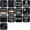 NEO TOOLS Napelemes fali reflektor távirányítóval, mozgásérzékelő, SMD LED 900 lum 99-091