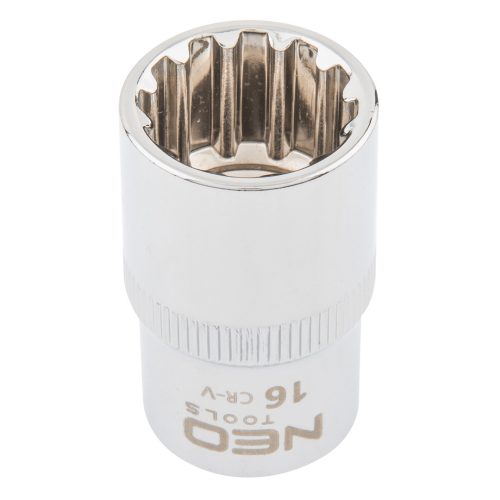 NEO TOOLS Dugókulcs 16mm, 1/2", SPLINE 25 év garanciával 08-588