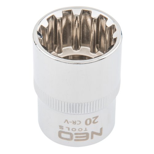 NEO TOOLS Dugókulcs 20mm, 1/2", SPLINE 25 év garanciával 08-592